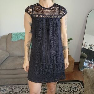 Anthropologie Maeve Lace Crochet Mini Dress Size Small